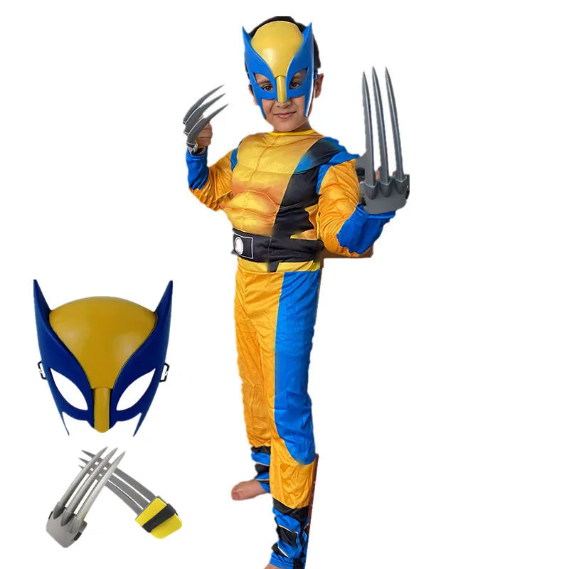 Child Luxury Mask Jumpsuit Wolverine Costume Halloween Costume Superhero Fantasy