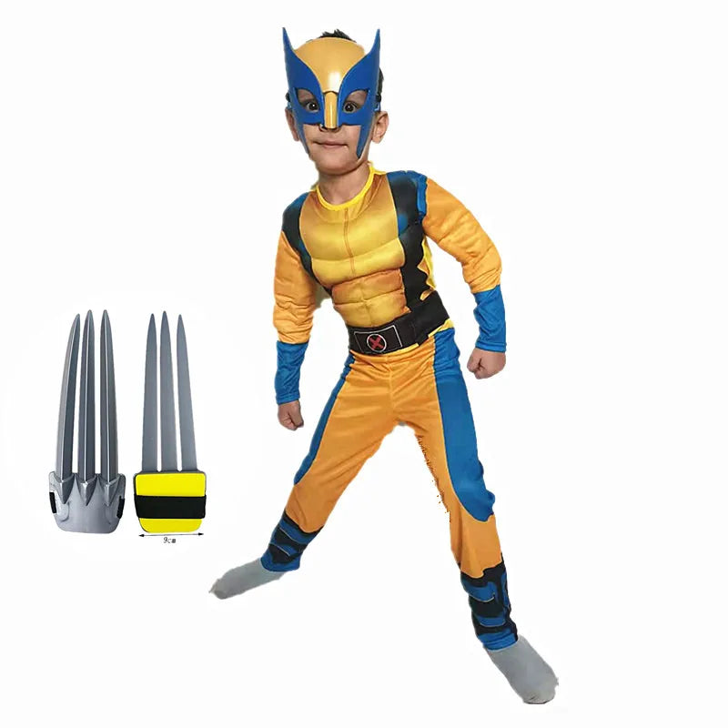 Child Luxury Mask Jumpsuit Wolverine Costume Halloween Costume Superhero Fantasy